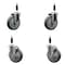 Service Caster 5'' Gray Poly Wheel Swivel 7/8'' Expanding Stem Caster Set 2 Brakes, 4PK SCC-EX20S514-PPUB-2-TLB-2-78 - alternate 1
